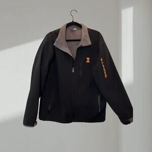 ESPNU “Illinois” Softshell Jacket – Black/Grey (XL)